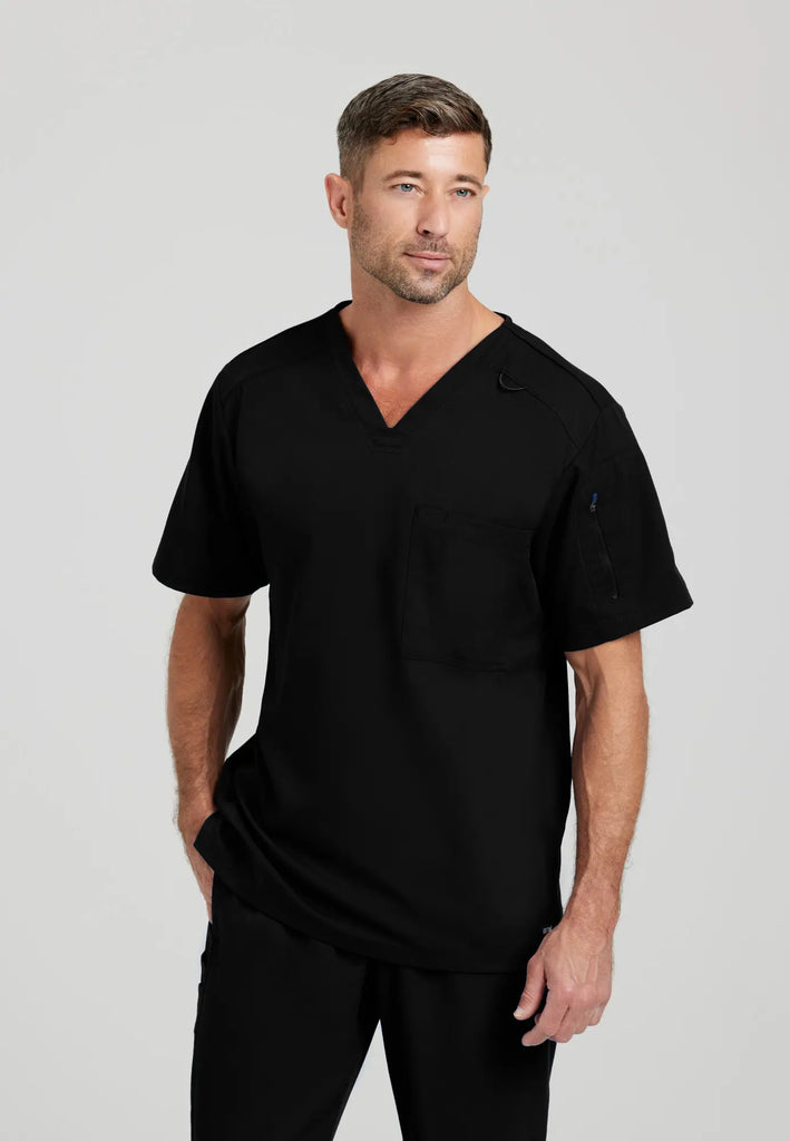 Barco Scrubs Men's Murphy Top Black | scrub-supply.com