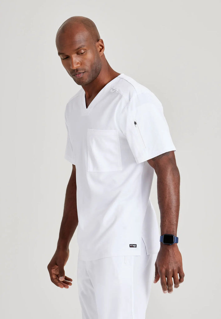 Barco Scrubs Men's Murphy Top White | scrub-supply.com