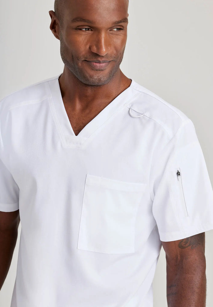 Barco Scrubs Men's Murphy Top White | scrub-supply.com