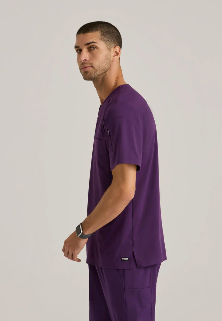 Barco Scrubs Men's Murphy Top Eggplant | scrub-supply.com