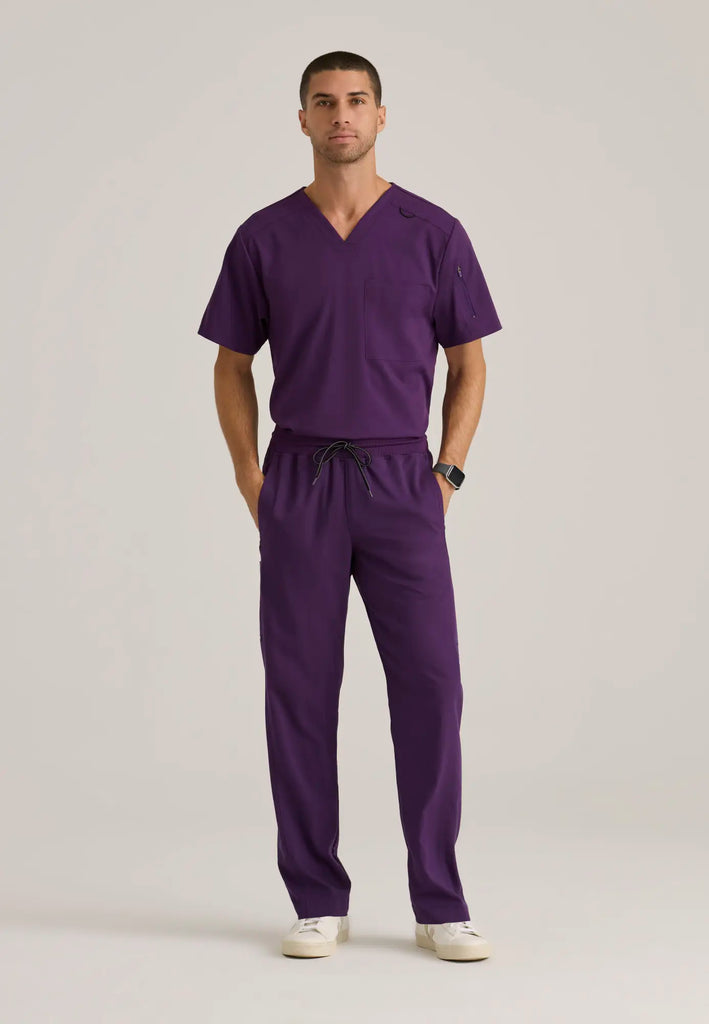 Barco Scrubs Men's Murphy Top Eggplant | scrub-supply.com