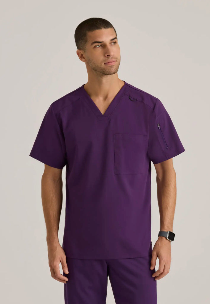 Barco Scrubs Men's Murphy Top Eggplant | scrub-supply.com