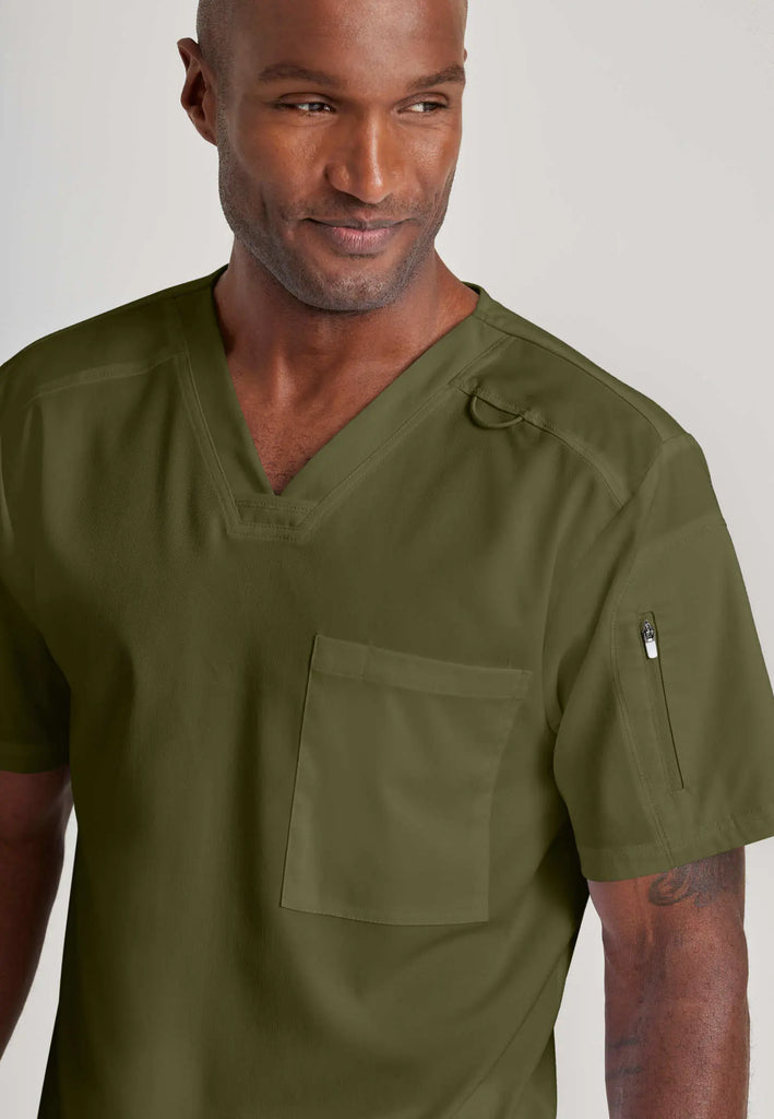 Barco Scrubs Men's Murphy Top Olive | scrub-supply.com