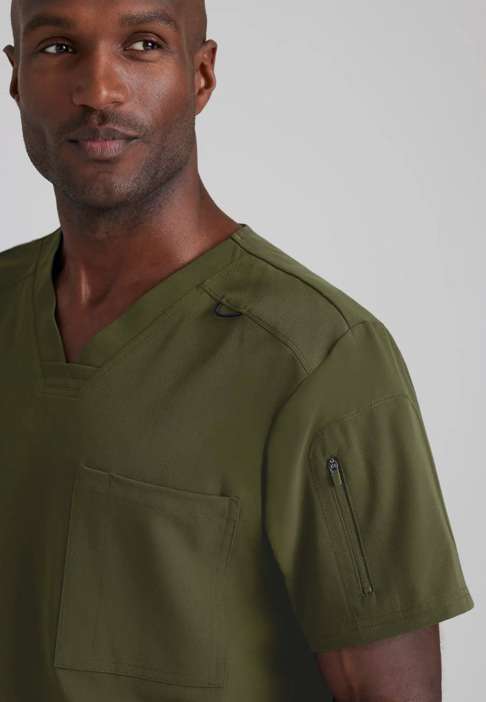 Barco Scrubs Men's Murphy Top Olive | scrub-supply.com