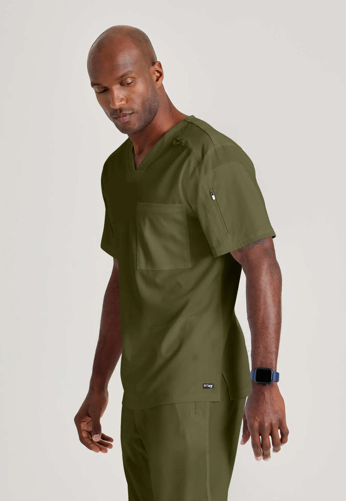 Barco Scrubs Men's Murphy Top Olive | scrub-supply.com