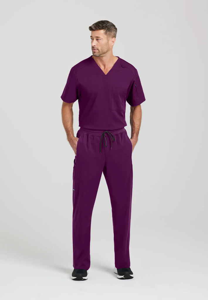 Barco Scrubs Men's Murphy Top Wine | scrub-supply.com