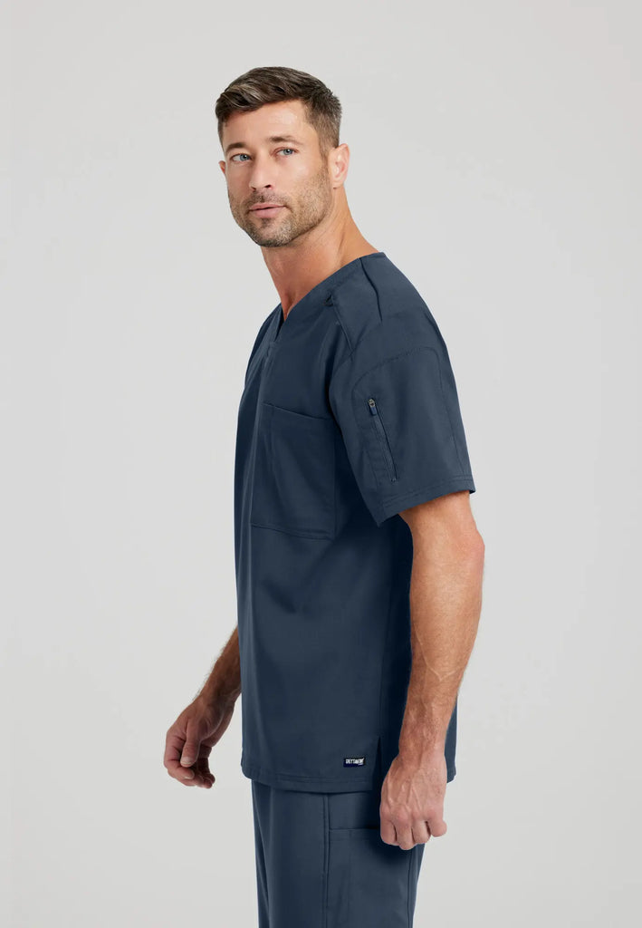 Barco Scrubs Men's Murphy Top Steel | scrub-supply.com