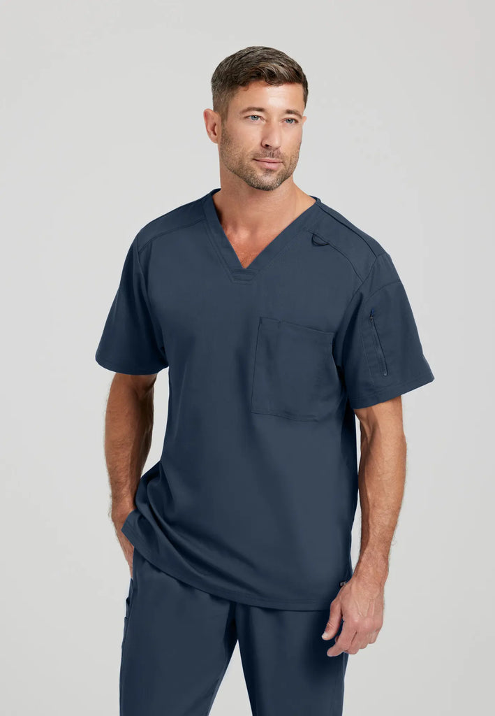 Barco Scrubs Men's Murphy Top Steel | scrub-supply.com