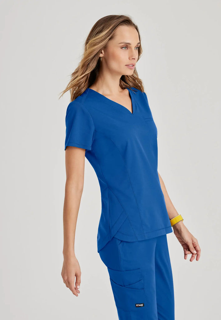 Barco Scrubs Women's Capri Tuck-in Top New Royal | scrub-supply.com