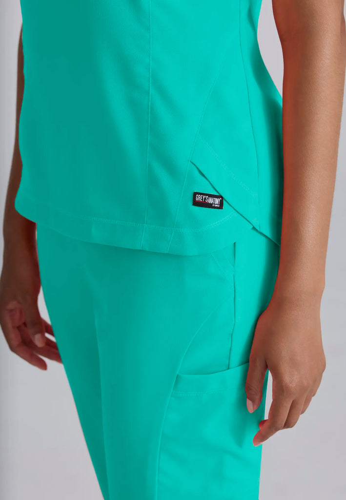 Barco Scrubs Women's Capri Tuck-in Top Alpine Aqua | scrub-supply.com