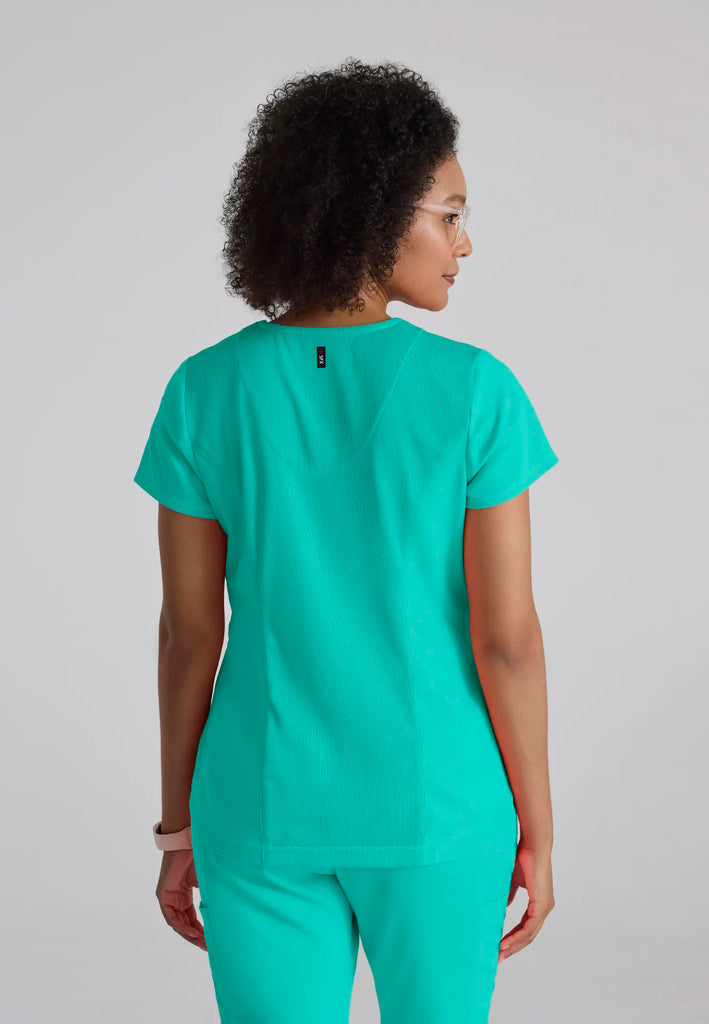 Barco Scrubs Women's Capri Tuck-in Top Alpine Aqua | scrub-supply.com