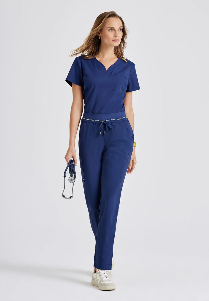 Barco Scrubs Women's Capri Tuck-in Top Indigo | scrub-supply.com