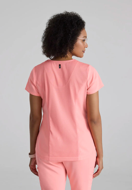 Grey's Anatomy by Barco Scrubs Women's Capri Tuck-in Top Bright Papaya | scrub-supply.com