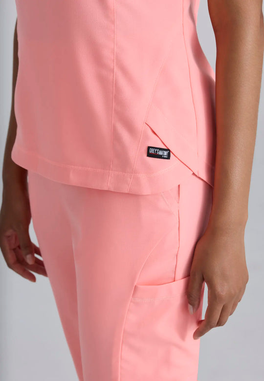 Grey's Anatomy by Barco Scrubs Women's Capri Tuck-in Top Bright Papaya | scrub-supply.com
