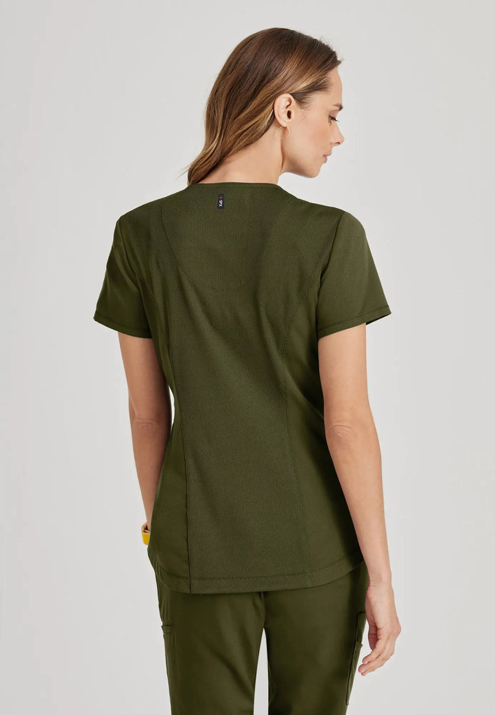 Barco Scrubs Women's Capri Tuck-in Top Olive | scrub-supply.com