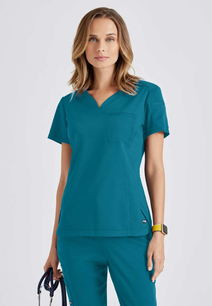 Barco Scrubs Women's Capri Tuck-in Top Bahama | scrub-supply.com