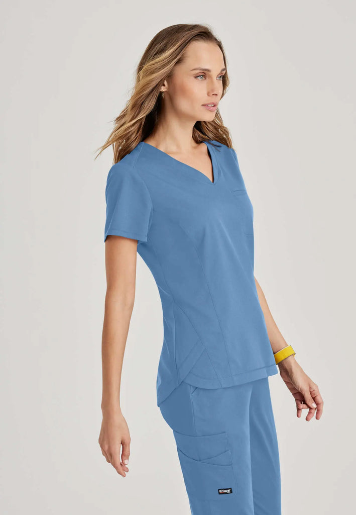 Barco Scrubs Women's Capri Tuck-in Top Ceil Blue | scrub-supply.com