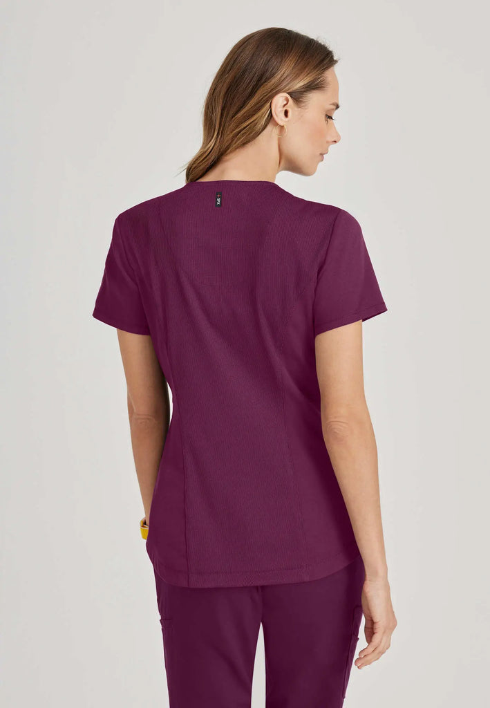 Barco Scrubs Women's Capri Tuck-in Top Wine | scrub-supply.com