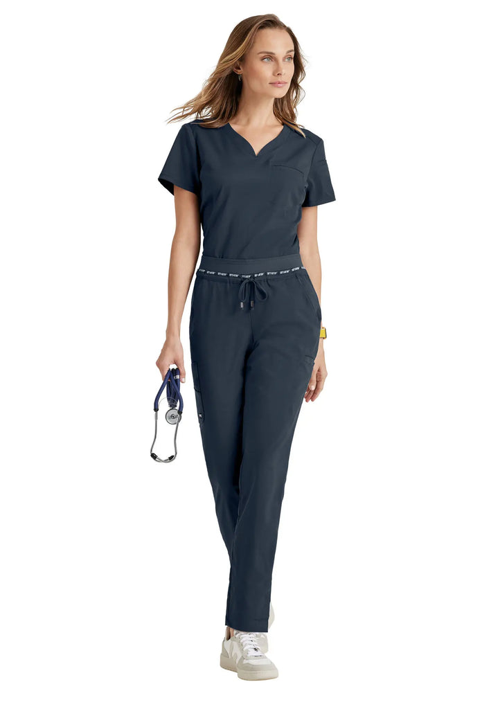 Barco Scrubs Women's Capri Tuck-in Top Steel | scrub-supply.com