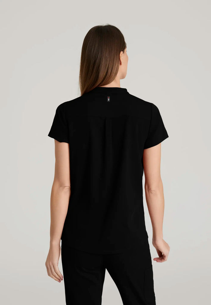 Barco Scrubs Women's Avery Print Top Black | scrub-supply.com