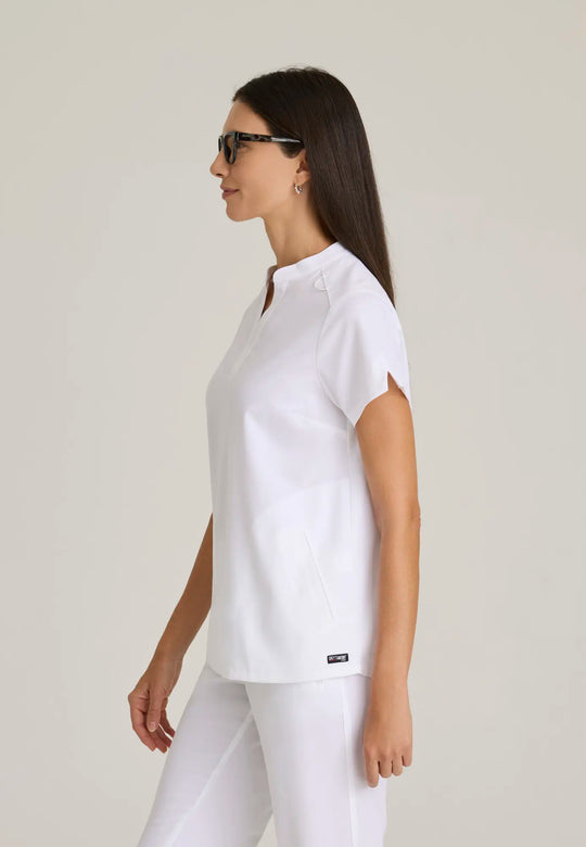Grey's Anatomy by Barco Scrubs Women's Avery Print Top White | scrub-supply.com