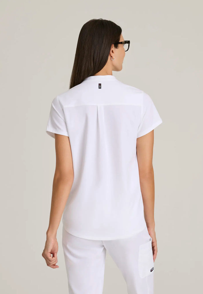 Grey's Anatomy by Barco Scrubs Women's Avery Print Top White | scrub-supply.com