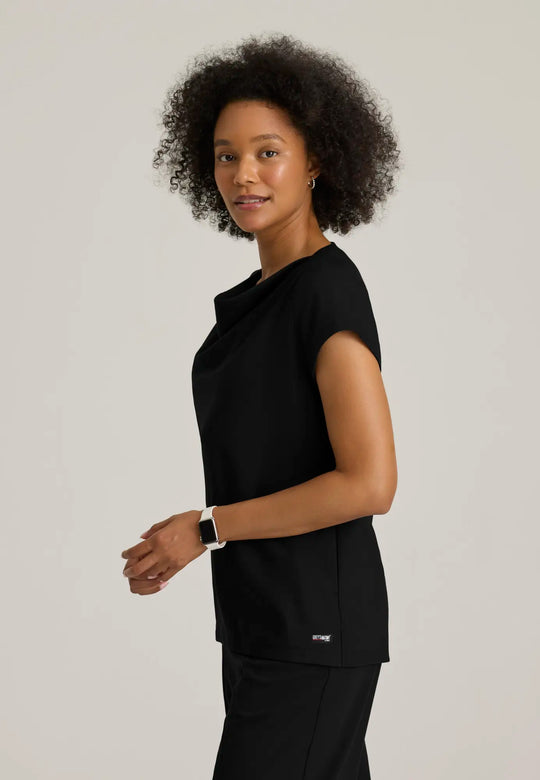 Grey's Anatomy by Barco Scrubs Women's Marisol Top Black | scrub-supply.com