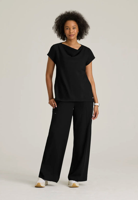 Grey's Anatomy by Barco Scrubs Women's Marisol Top Black | scrub-supply.com