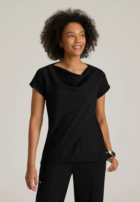 Grey's Anatomy by Barco Scrubs Women's Marisol Top Black | scrub-supply.com