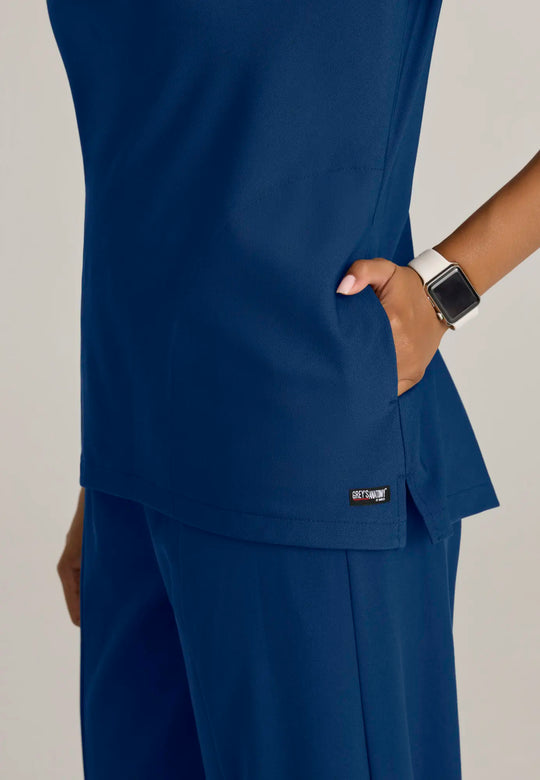 Grey's Anatomy by Barco Scrubs Women's Marisol Top Indigo | scrub-supply.com