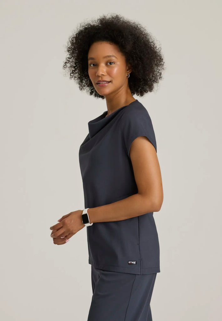 Grey's Anatomy by Barco Scrubs Women's Marisol Top Steel | scrub-supply.com