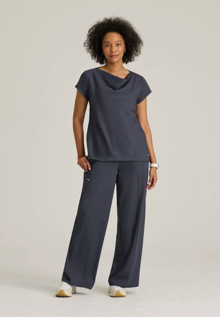 Grey's Anatomy by Barco Scrubs Women's Marisol Top Steel | scrub-supply.com