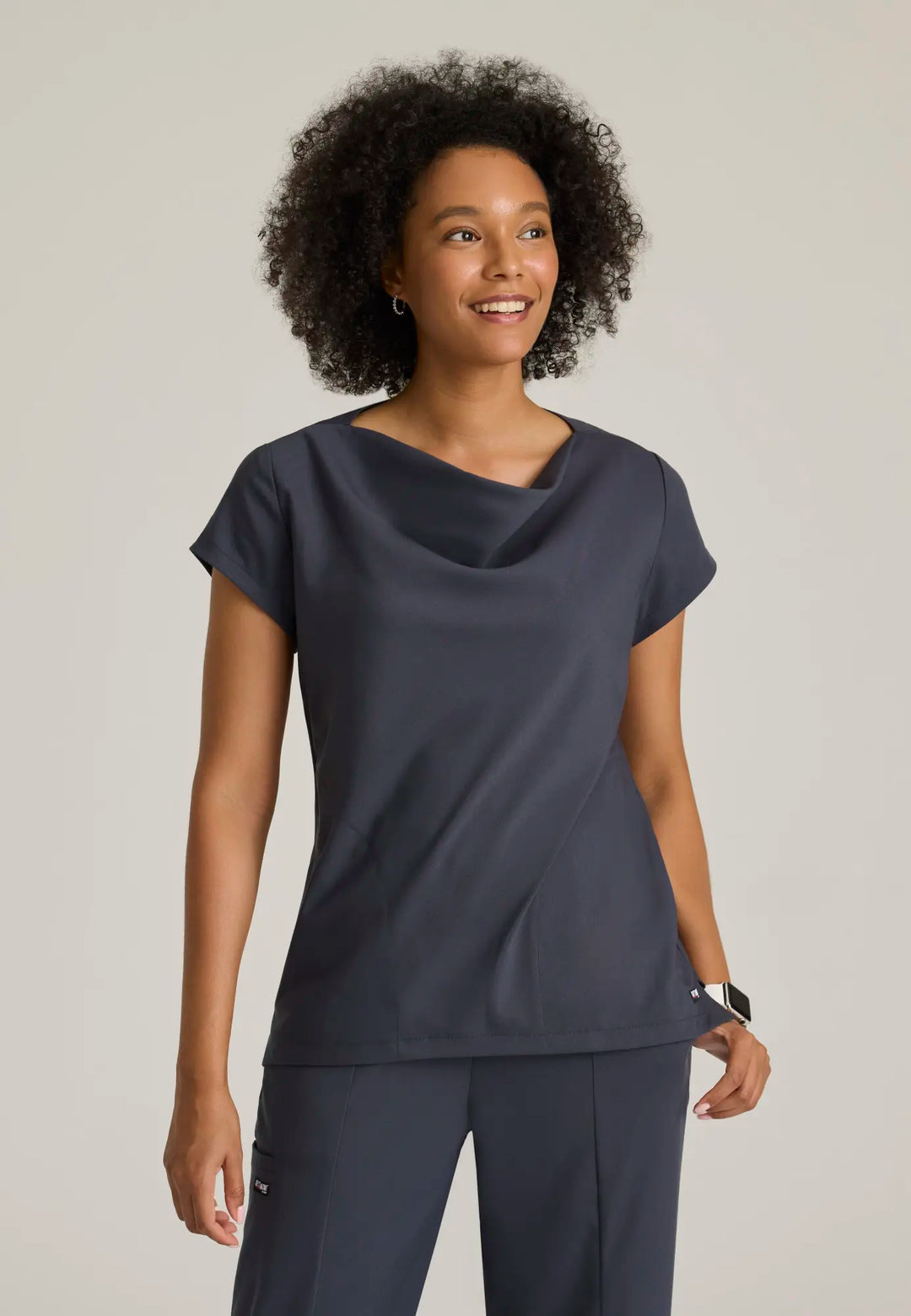 Grey's Anatomy by Barco Scrubs Women's Marisol Top Steel | scrub-supply.com