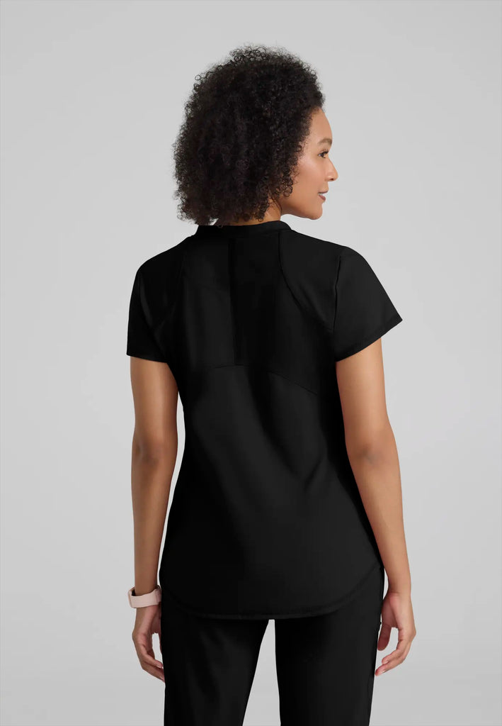 Barco Scrubs Women's Define Knit Top Black | scrub-supply.com