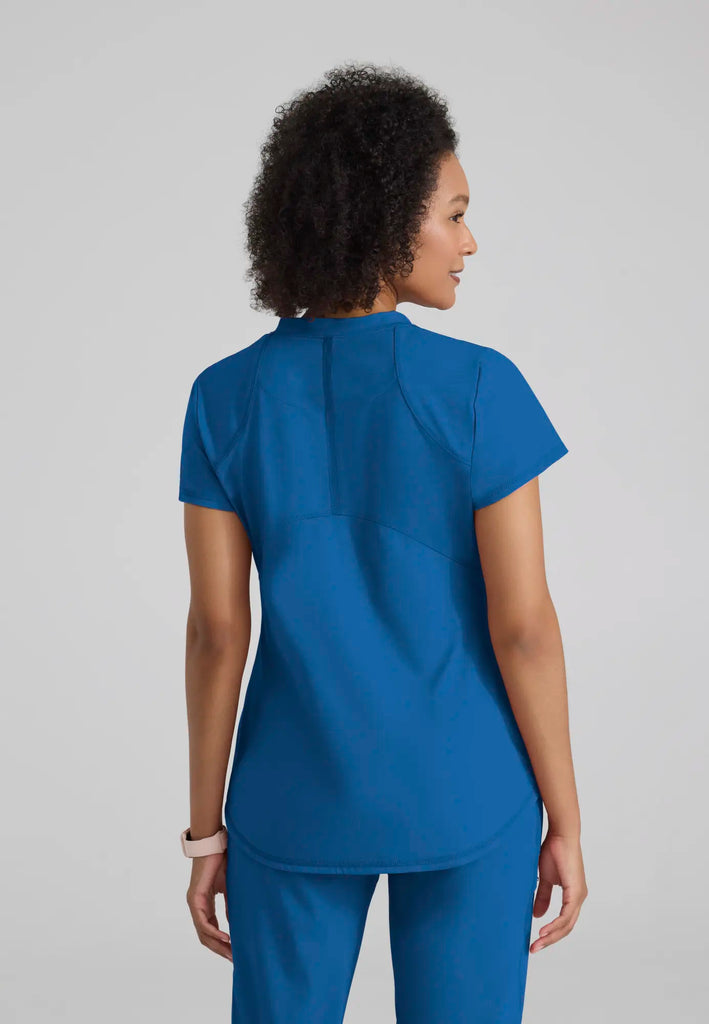 Barco Scrubs Women's Define Knit Top New Royal | scrub-supply.com