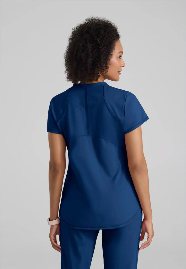 Barco Scrubs Women's Define Knit Top Indigo | scrub-supply.com