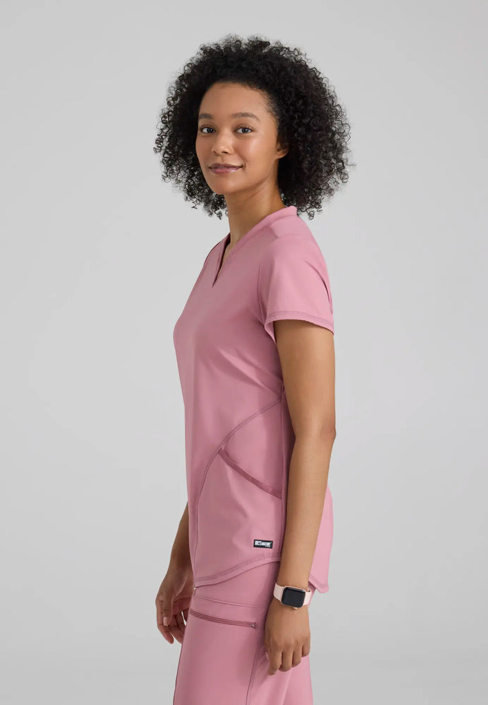 Barco Scrubs Women's Define Knit Top Canyon Pink | scrub-supply.com