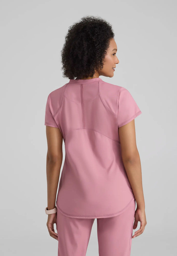 Barco Scrubs Women's Define Knit Top Canyon Pink | scrub-supply.com