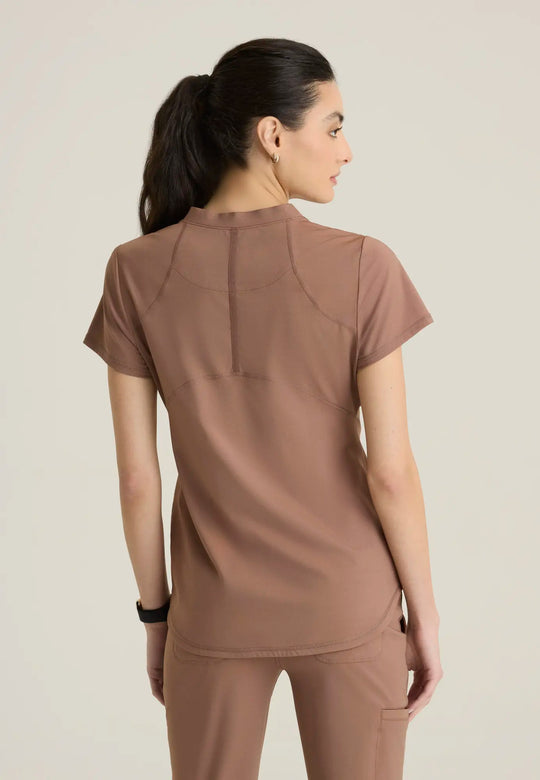 Grey's Anatomy by Barco Scrubs Women's Define Knit Top Brownstone | scrub-supply.com