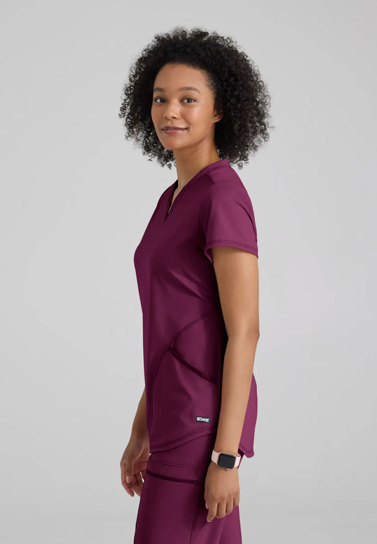 Grey's Anatomy by Barco Scrubs Women's Define Knit Top Wine | scrub-supply.com