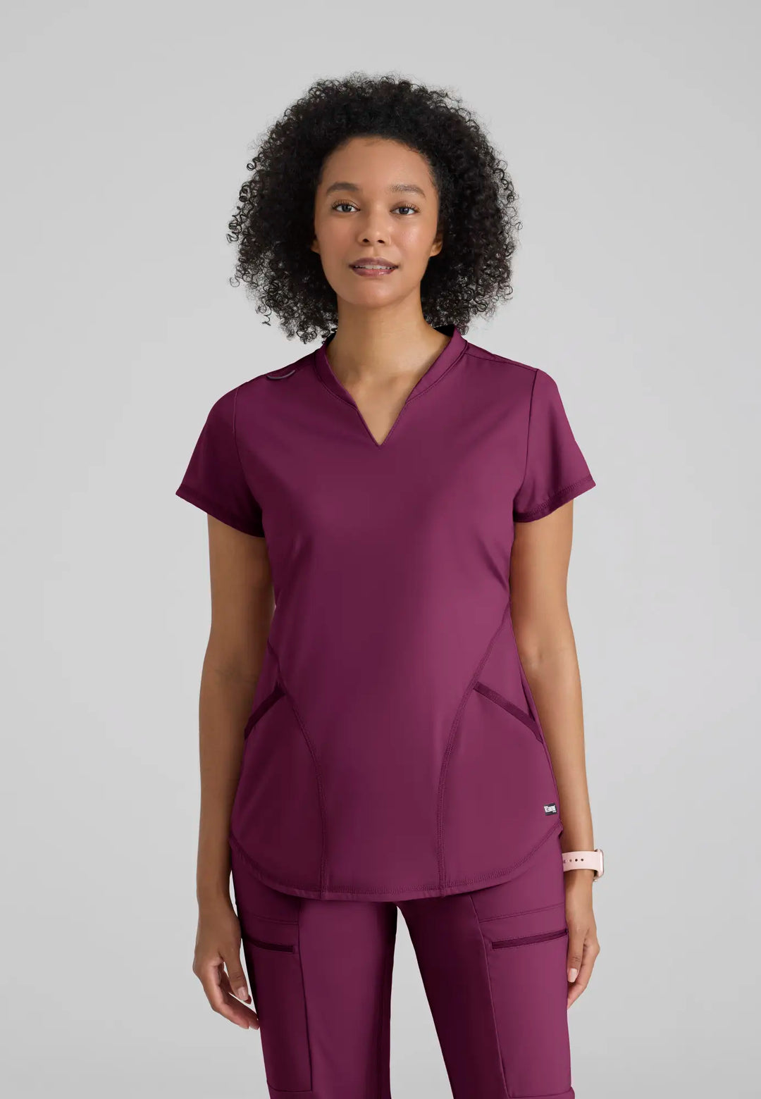 Grey's Anatomy by Barco Scrubs Women's Define Knit Top Wine | scrub-supply.com