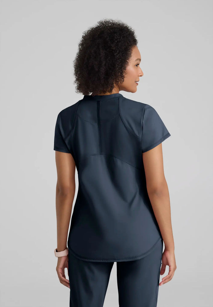 Barco Scrubs Women's Define Knit Top Steel | scrub-supply.com