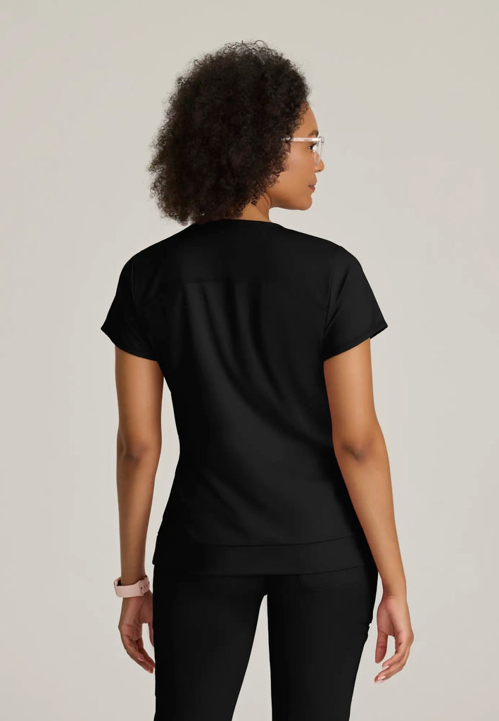 Barco Scrubs Women's Motivate Knit Top Black | scrub-supply.com