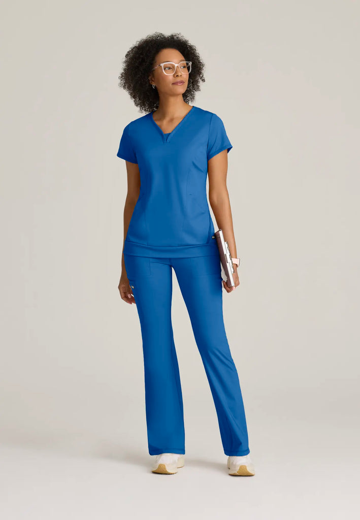 Barco Scrubs Women's Motivate Knit Top New Royal | scrub-supply.com