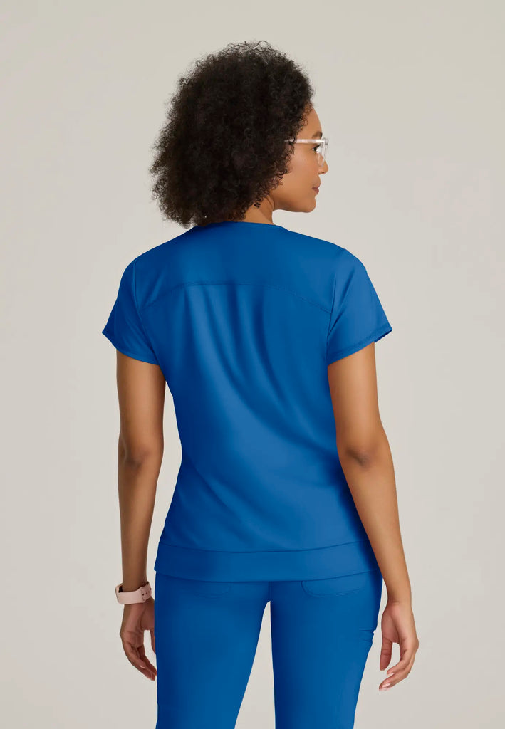 Barco Scrubs Women's Motivate Knit Top New Royal | scrub-supply.com