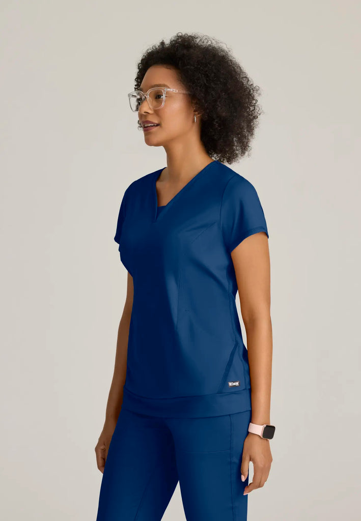 Barco Scrubs Women's Motivate Knit Top Indigo | scrub-supply.com