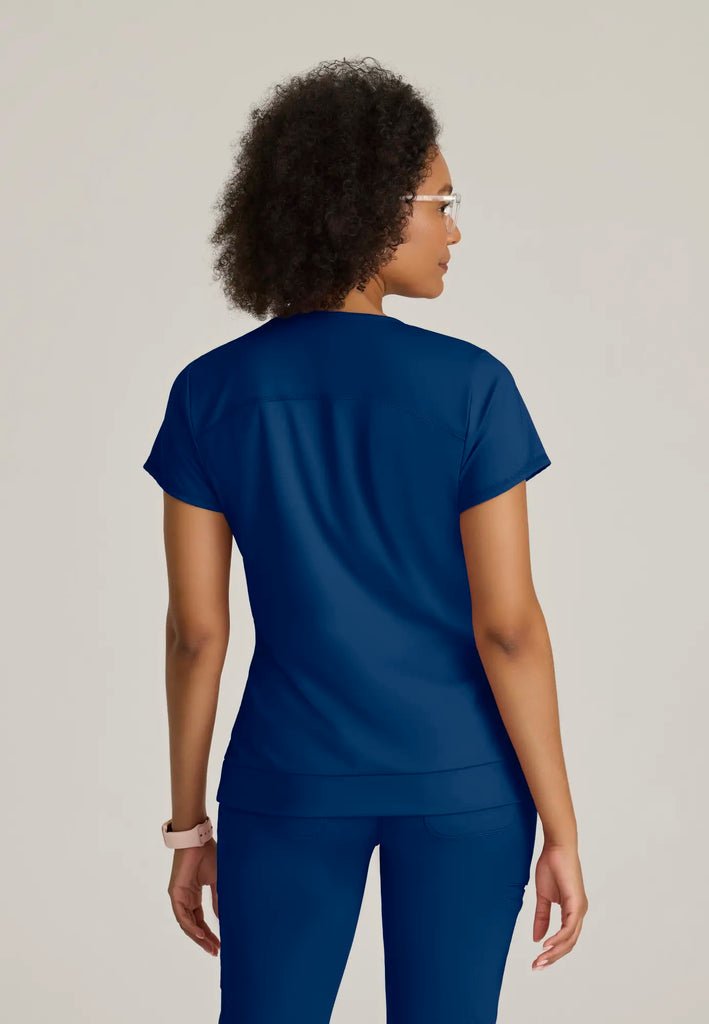 Barco Scrubs Women's Motivate Knit Top Indigo | scrub-supply.com