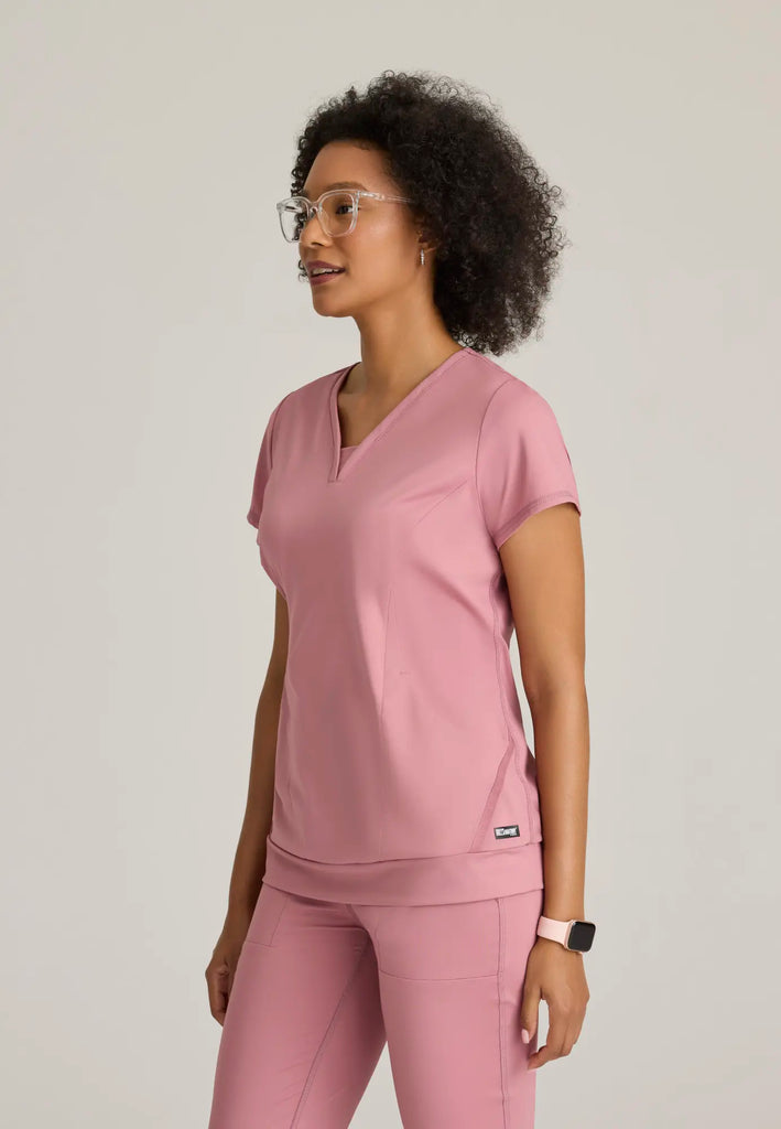 Barco Scrubs Women's Motivate Knit Top Canyon Pink | scrub-supply.com