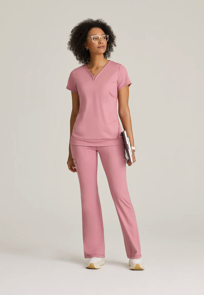 Barco Scrubs Women's Motivate Knit Top Canyon Pink | scrub-supply.com