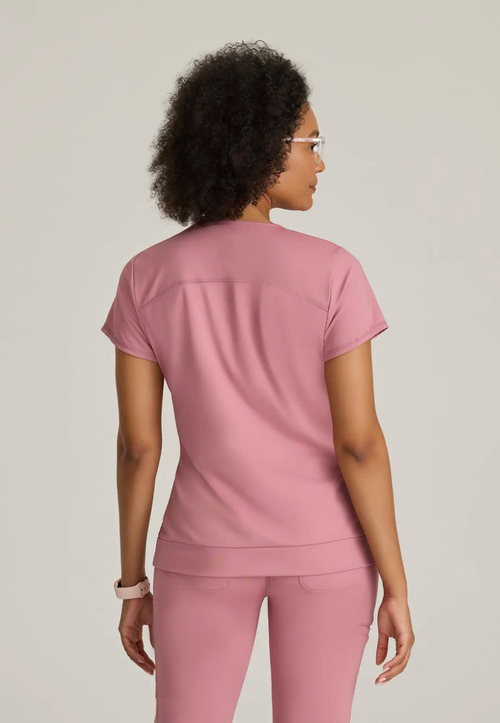 Barco Scrubs Women's Motivate Knit Top Canyon Pink | scrub-supply.com